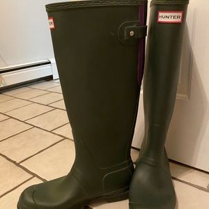 Hunter Green Women's Wide-Calf Tall Rain Boot